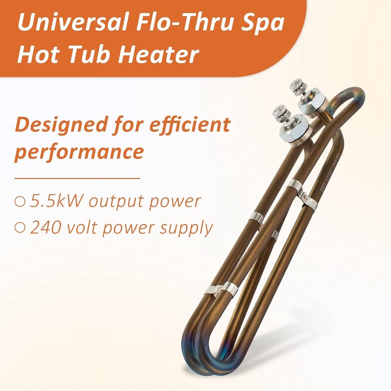 ArrogantF 5.5KW 240V Universal Heating Element Replacement for Balboa Spa Heater Element 58083 or Gecko Flo-Thru Hot Tub Spas Electric Heaters (10 inch) - Image 2